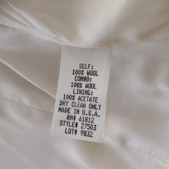 Vintage 1980s Cream and Black Striped Military Style Cropped Jacket - Picture 10 of 12